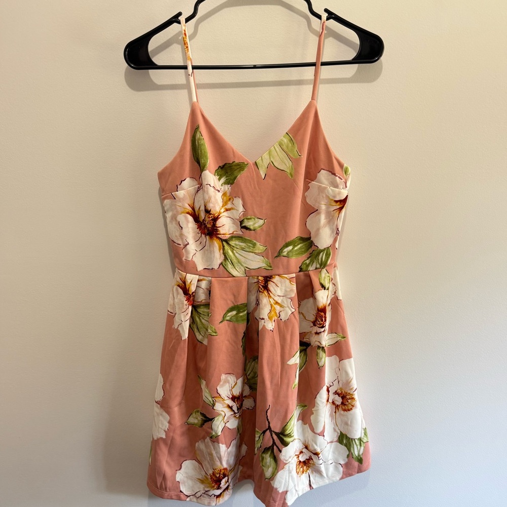 Monteau Floral Pink and Green Romper